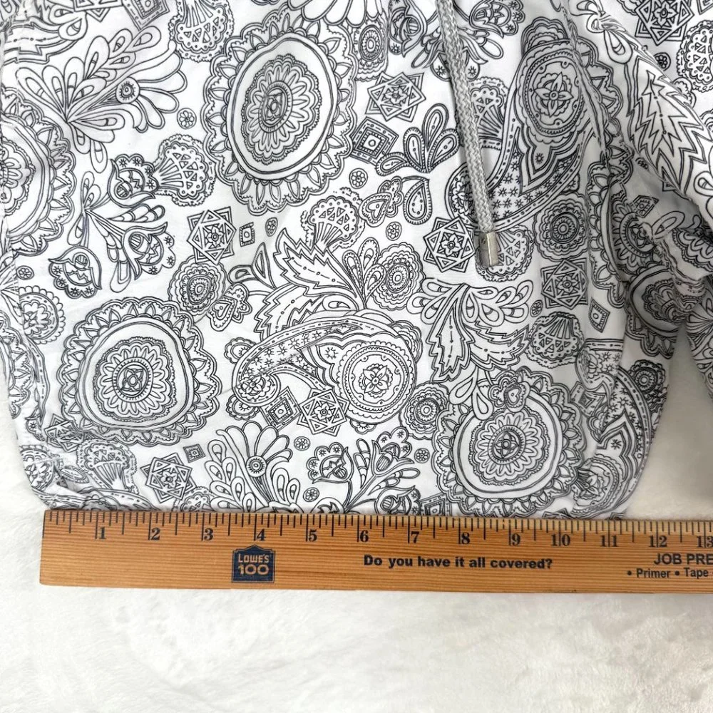 Bugatchi Uomo Swim Trunks Board Shorts Mens S White Black Outline Lined